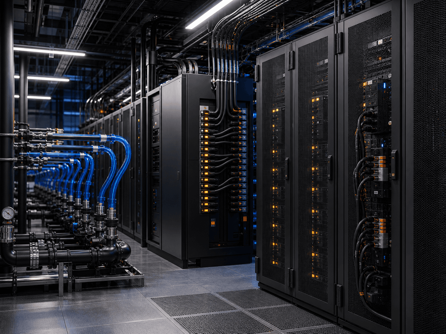 Power and cooling infrastructure beside high-density compute racks