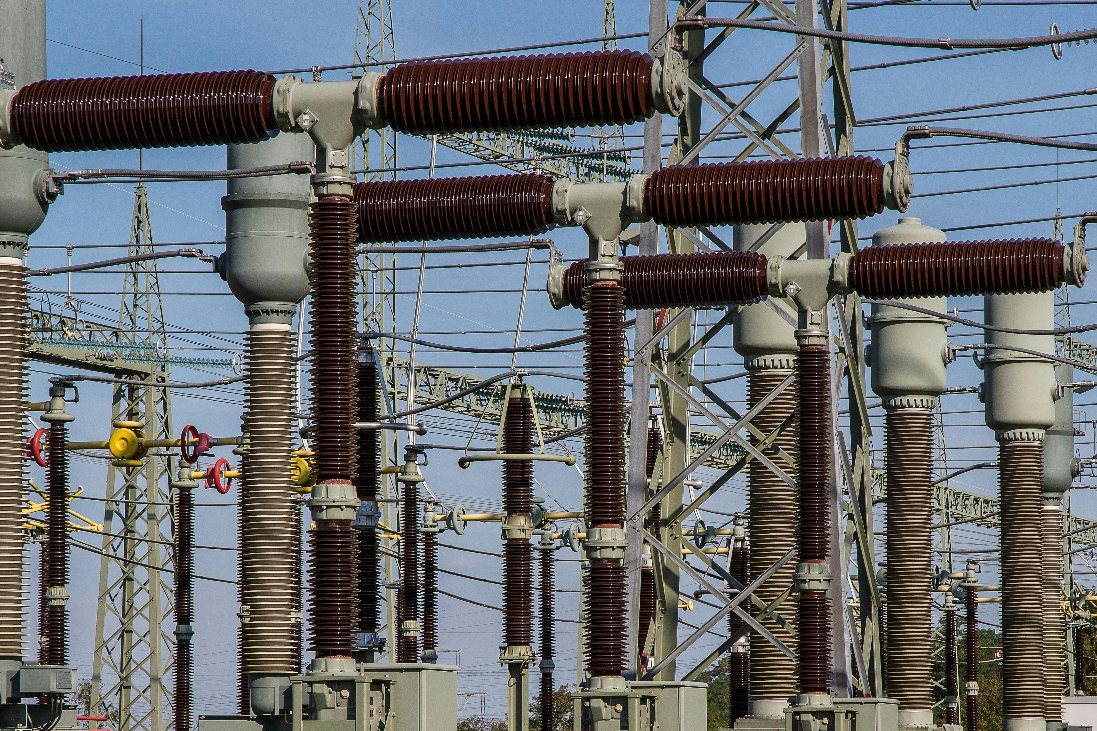 Electrical transmission equipment used for an article about AI datacenters and grid responsibility
