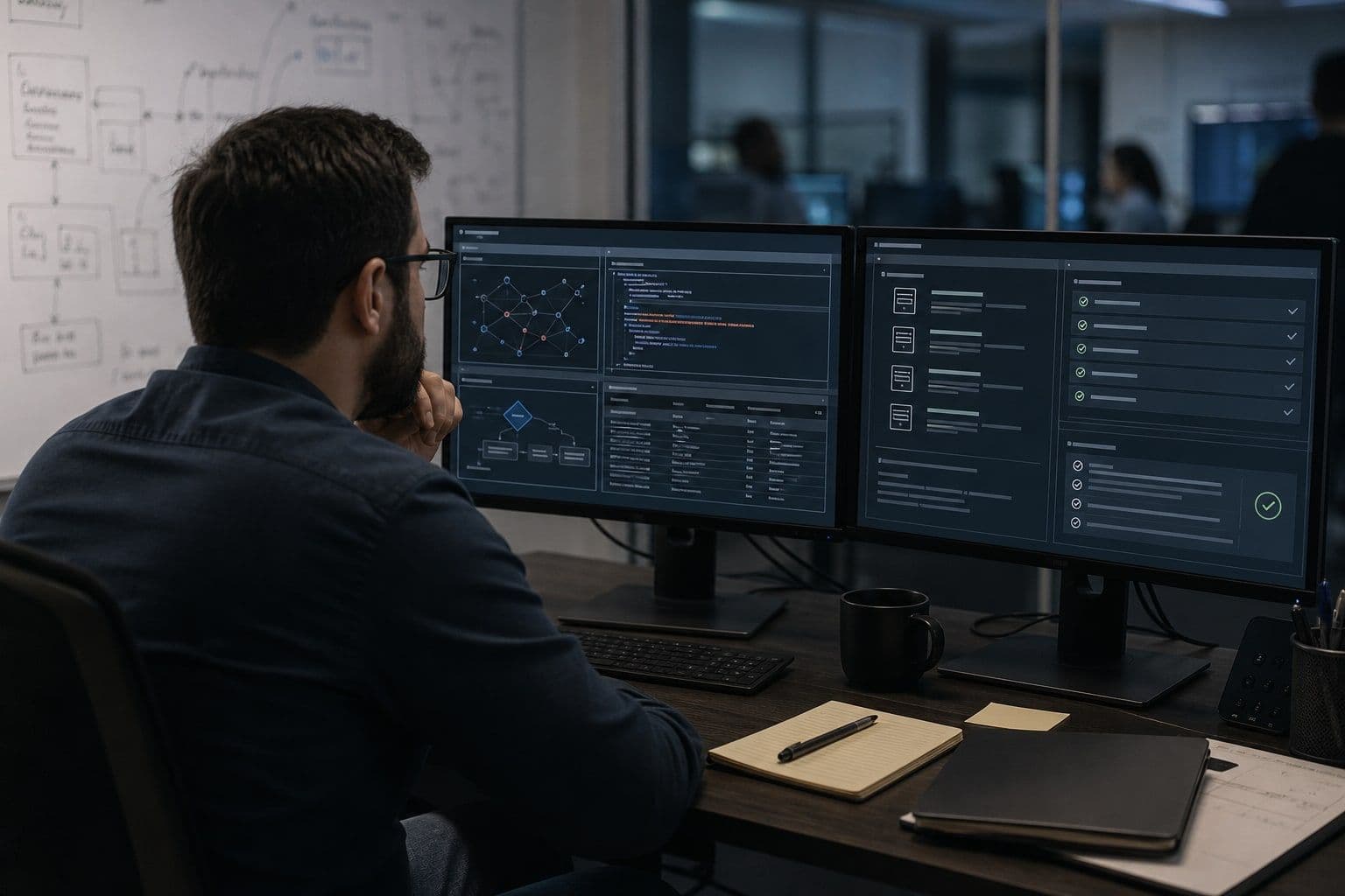 Security Engineer beim Vergleich eines KI-gestützten Befunds mit Patch- und Validierungsnachweisen