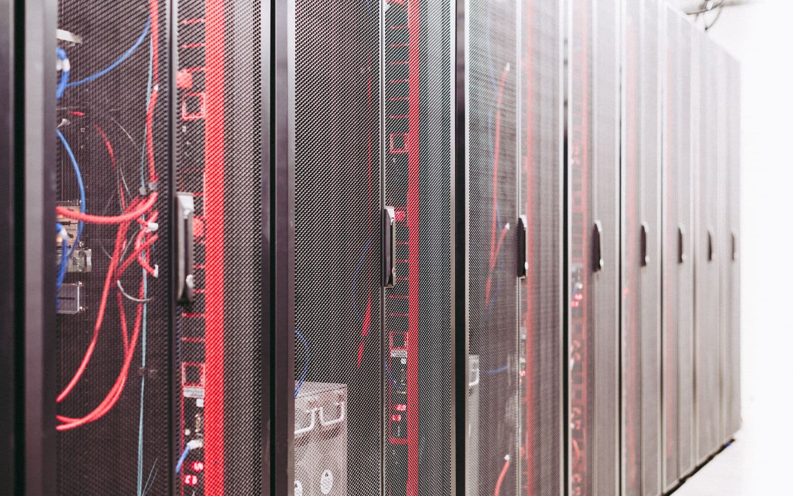 Cabled server racks in a modern data center